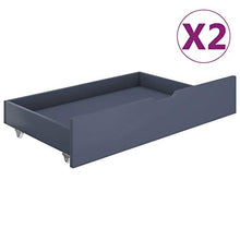 FAMIROSA Giroletto con 2 Cassetti Grigio in Massello di Pino 180x200 cm-0698