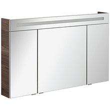 FACKELMANN B.Clever - Set di mobili da bagno, 2 pezzi, 120 cm, con lavabo in marmo e armadietto a specchio a LED