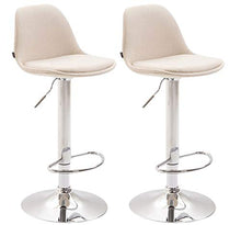CLP 2X Sgabelli Design Kiel in Stoffa I Coppia Sgabelli Cucina Girevoli Regolabili 60-82cm I Sgabelli Bar Imbottiti, Colore:Crema