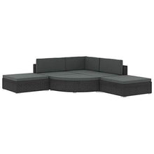 Festnight Set Divani da Giardino in Polyrattan, Set di Mobili da Giardino, Set Divano Esterno con Cuscini Nero 6 pz - Arredi Casa