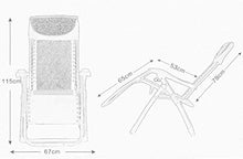 FGVBC Lettino Prendisole Zero Gravity Lettino da Giardino Sedia Pieghevole da Giardino Sedia a Sdraio e Cuscini per Persone Pesanti Spiaggia all'aperto Campeggio Sedia Portatile Reclinabile Nera