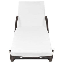 FAMIROSA Lettino Prendisole con Cuscino in Polyrattan Marrone-2883