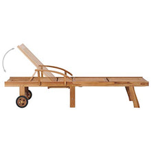 FAMIROSA Lettino Prendisole in Legno Massello di Teak-8015