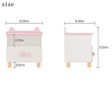 Comodino per Cameretta Bambina Comodini Fiocco Rosa Comodina con Cassetti in Legno Piccola Libreria Stile Carino