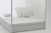 Letto a balinese Rattan in alluminio, colore: bianco