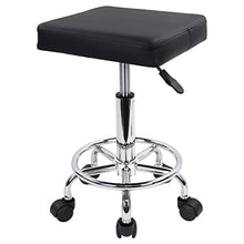 KKTONER Sgabello Roller Sgabello per ufficio regolabile in altezza 47-61 cm Nero