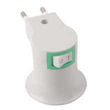 SaySure - Plug Adapter Converter W/ON off Button New E27 LED Light Male Socket to EU Type