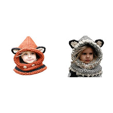 ASFD Cappello Invernale per Bambini con Sciarpa Tridimensionale a Prova di Freddo per Bambini Grigio