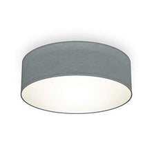 B.K.Licht Plafoniera in tessuto grigio, attacco per lampadina E27 non inclusa, Lampada da soffitto diametro 30cm, Lampadario moderno per salotto o camera da letto, IP20 - Arredi Casa