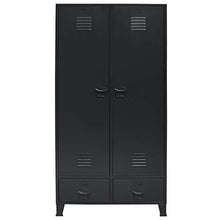 vidaXL Armadio in Metallo Stile Industriale 90x40x180cm Nero Schedario Ufficio