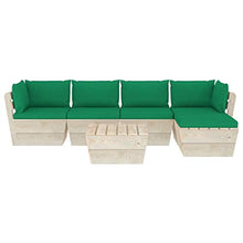 FAMIROSA Set Divani da Giardino su Pallet 6 pz con Cuscini Legno Abete-3509