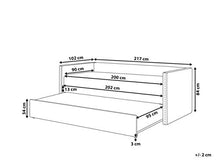 Beliani Letto da Giorno con Rotelle 90 x 200 cm in Velluto Beige Chiaro Troyes