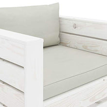FAMIROSA Set Divani da Giardino 2 pz con Cuscino Beige in Legno