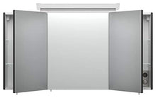 Set da bagno Helios 4 parti incl. armadio a specchio in nero satinato