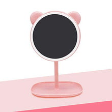 CFPPX Specchio Trucco con Luce LED, USB Ricaricabile Pieghevole Specchio Cosmetico, Makeup Mirror, Specchio da Rotazione a 360°,Rosa,Bear1
