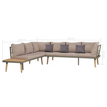 SKM Set Divani da Giardino 4 pz con Cuscini Legno di Acacia Marrone (47.6kg)