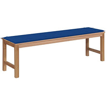 vidaXL Panca da Giardino con Cuscino Blu Reale 150 cm in Legno di Teak