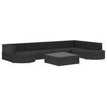 Set Divani da Giardino 8 pz con Cuscini in Polyrattan Nero
