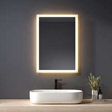Heilmetz Specchio da bagno a LED con illuminazione, luce bianca calda, specchio da parete (Stile C, 50x70cm)