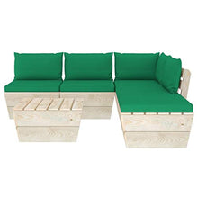 FAMIROSA Set Divani da Giardino su Pallet 6 pz con Cuscini Legno Abete-3545