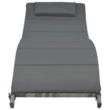 vidaXL Set Lettino Prendisole Pieghevole 5pz Polyrattan Grigio Sdraio Cislonga