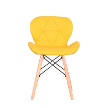 Sweethome - Set di 4 sedie da pranzo in stile retrò e moderno, in pelle imbottita e curva, per vivere (giallo)