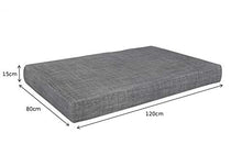 POKAR Cuscino per Pallet sfoderabile, Set di 2: 1x Cuscino per Seduta 120x80 + 1x Cuscino per Schienale 120x40, Divano per Pallet, Grigio