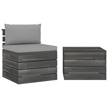 FAMIROSA Set Divani da Giardino su Pallet 2 pz con Cuscini Massello Pino-1660