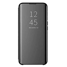 Nadoli Custodia per Samsung Galaxy M31S,Chiaro Specchio Stand Protezione Libro Portafoglio Cover Custodia in Pelle Difficile PC Copertura,Nero
