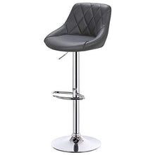 WOLTU 4X Sgabelli da Bar Alta Sedia Girevole Cucina con Schienale Poggiapiedi in Ecopelle Grigio, Regolabile in Altezza 9184-4