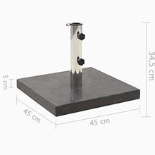 Festnight Base per Ombrelloni, Base per Parasole in Granito 30 kg Quadrata Nera