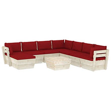 FAMIROSA Set Divani da Giardino su Pallet 9 pz con Cuscini Legno Abete-3669