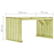 E E-NICES Tavolo da Giardino 150x87x80 cm in Legno di Pino Impregnato