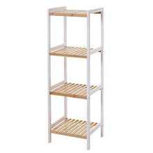Mendler Scaffale arredo bagno HWC-B55 legno di pino e bambù 4x ripiani
