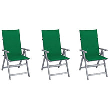 vidaXL Sedie da Giardino Reclinabili 3 pz con Cuscini Massello Acacia