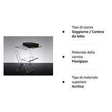 Slato Comodino da Notte dal Design Moderno in plexiglass Trasparente Oniro (32 × 27 × h44 cm)