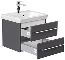 emotion Lavabo con mobiletto, Legno, Antracite Lucido, 50, 2 unità