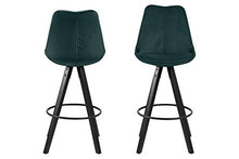 Amazon Brand - Movian Arendsee - Set da 2 sgabelli da bar, 55 x 48,5 x 111,5 cm, verde