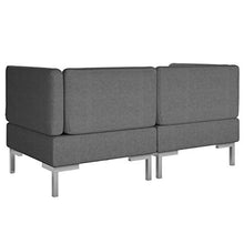 Tidyard Divani Centrali Modulari con Cuscini, Moderno Divano, Divano Ufficio, Divani da Soggiorno in Tessuto 2 pz Grigio Scuro