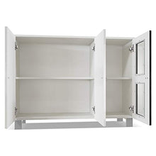 Domando Credenza Alessandria in Bianco Opaco e Grigio Sabbia Lucido