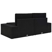 Goliraya Divano Modulare a 2 Posti/ 3 Posti da Giardino in Polyrattan con Cuscini Arredi da Esterno Divano Divano da Esterno Nero