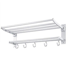 Portasciugamani in alluminio Space portasciugamani con 5 accessori da bagno per bagno a gancio