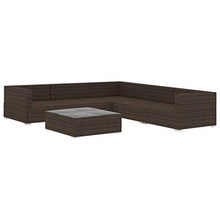 SKM Set Divani da Giardino 6 pz con Cuscini in Polyrattan Marrone (58.7kg)