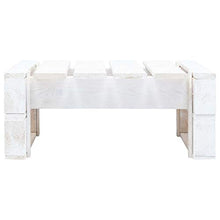 Tidyard Ottomana da Giardino con Pallet in Legno FSC Bianca