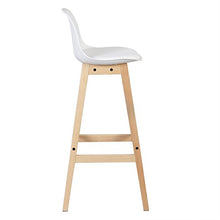 WOLTU BH44ws-2 Sgabello da Bar Sedia Alta Cucina Ristorante con Schienale Poggiapiedi Ecopelle Legno Moderno 2 Pezzi Bianco