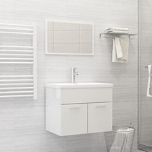 vidaXL Set Mobili da Bagno 2 pz Bianco Lucido in Truciolato