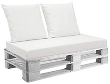 Cuscini Belem ecopelle Bianco mis.120x60 + schienali 60x60 pz.02 per Esterno/Interno arredo pallet da Giardino Divanetto per bancale Cuscini interno poliuretano Tessuto Lavabile Sfoderabile
