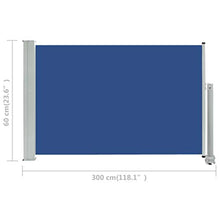 E E-NICES Tenda Laterale Retrattile per Patio 60x300 cm Blu