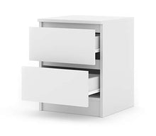 Comodino Maya M2 40 cm comodino con 2 cassetti per camera da letto