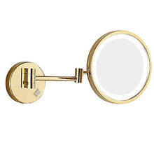 AJH Specchio da Bagno Specchio da Trucco da 8,5 Pollici a Parete Specchio da Trucco per Bellezza a LED Specchio da Barba Pieghevole Bagno 360 e Lente d'Ingrandimento a sp